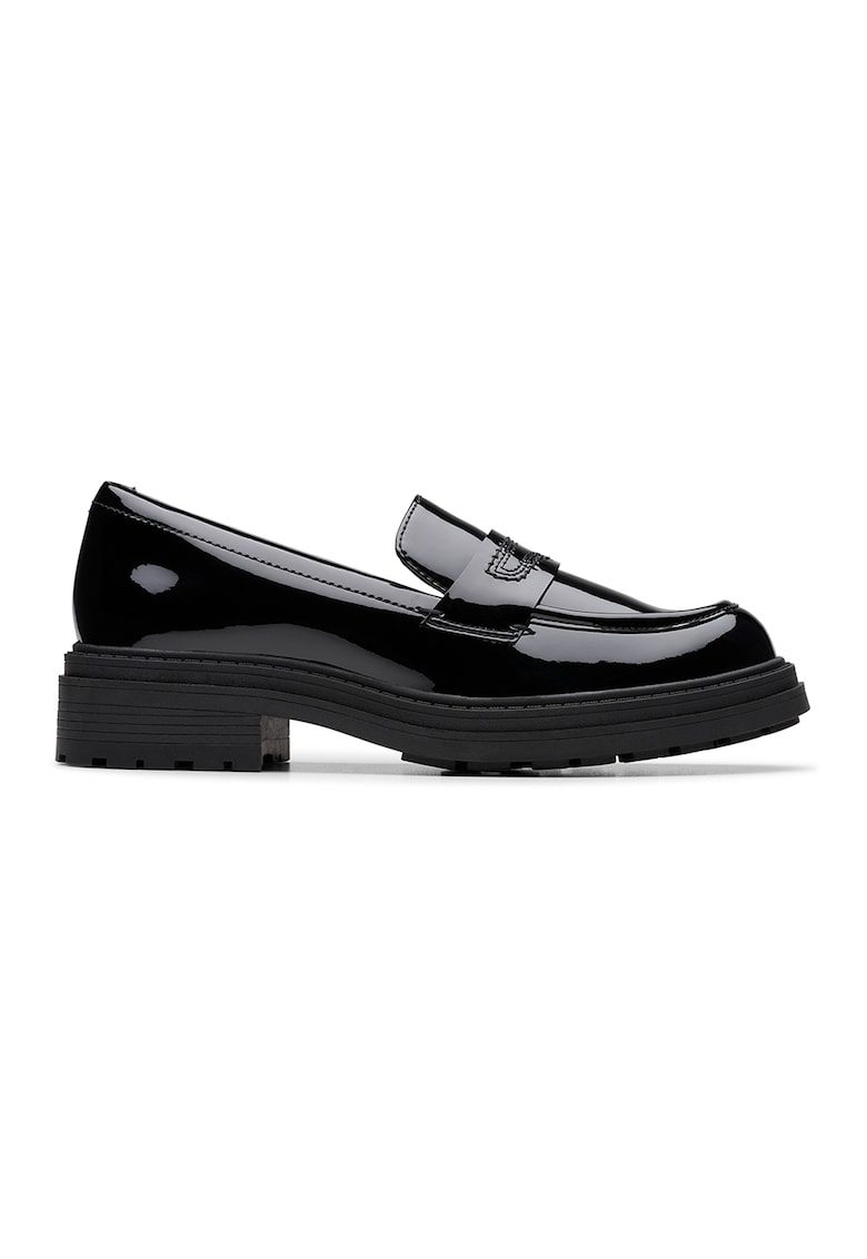 Pantofi loafer de piele lacuita - Negru