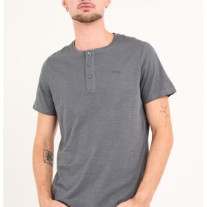 Tricou regular-fit cu model uni - Albastru prafuit