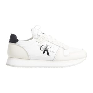 Pantofi sport de piele cu logo - Alb/Negru