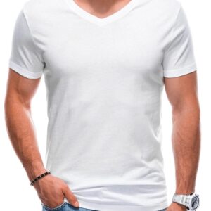 Tricou din bumbac cu decolteu in V