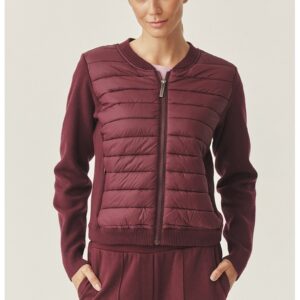 Cardigan cu segmente matlasate - Violet pruna