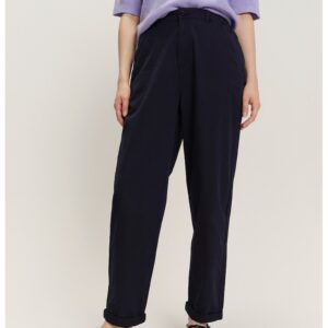 Pantaloni uni din amestec de modal - Albastru ultramarin