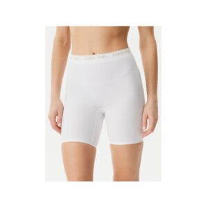 Pantaloni scurti sport dama - elastan/poliamida/bumbac/poliester - alb -