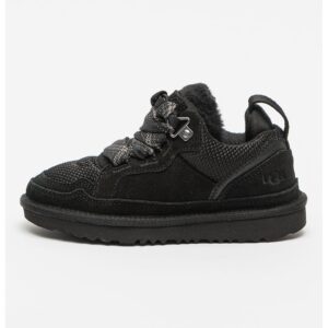 Pantofi sport de piele intoarsa cu garnituri de material textil - Negru