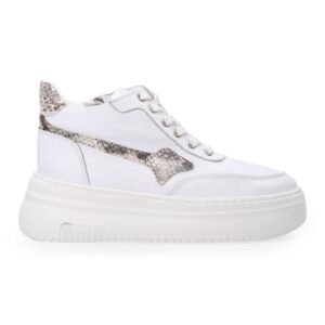 Pantofi sport din piele naturala neteda cu talpa wedge