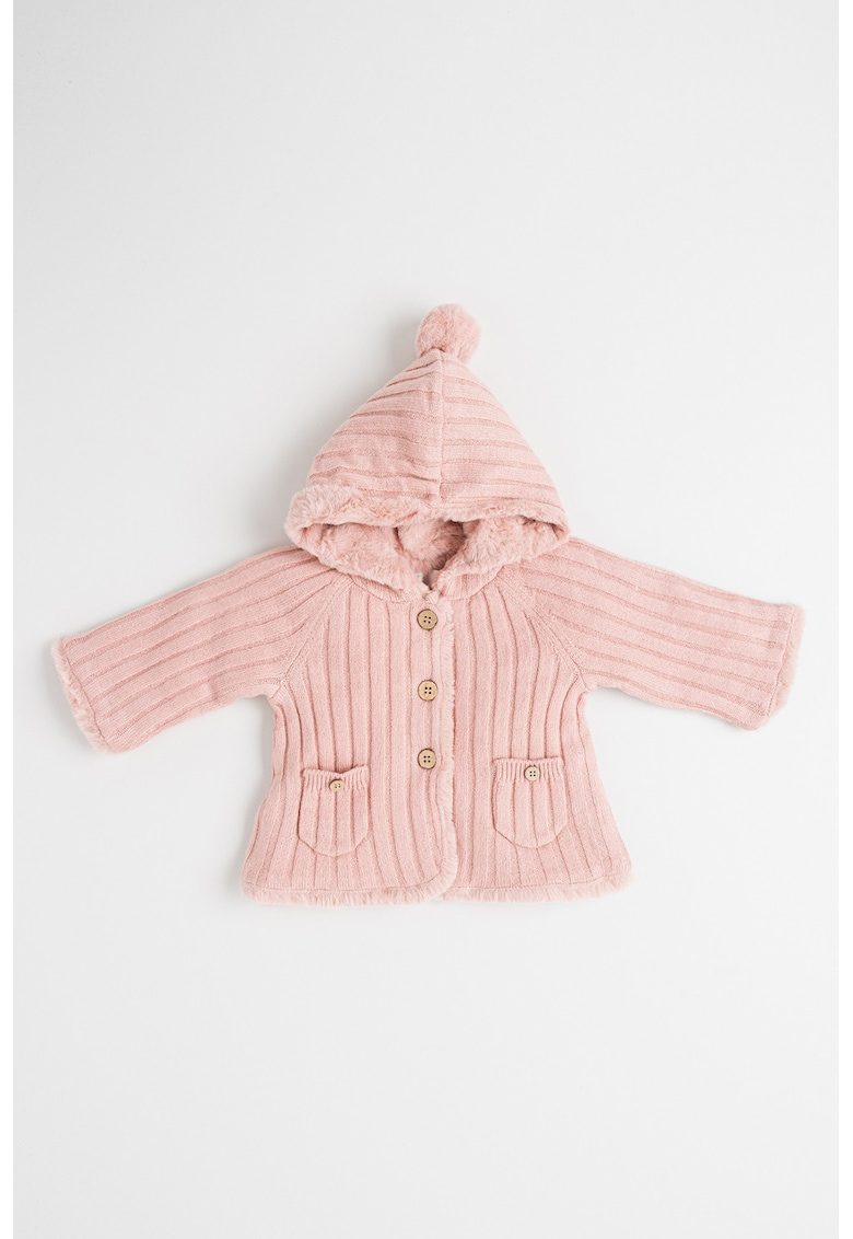 Cardigan tricotat cu nasturi - Roz deschis