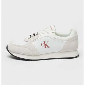 Pantofi sport cu garnituri de piele intoarsa - Alb/Gri deschis