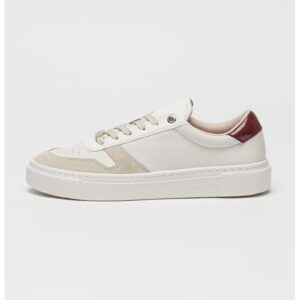 Pantofi sport cu sireturi si insertii din piele intoarsa Cupsole - Gri deschis/Alb murdar/Violet pruna