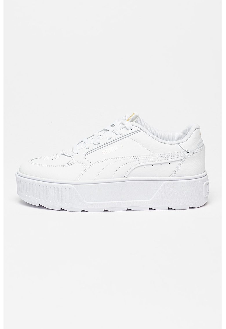 Pantofi sport flatform din piele si piele ecologica Karmen Rebelle - Alb optic
