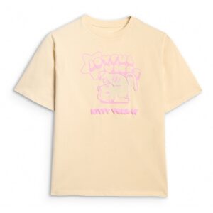 Tricou Oversize Fete Junior - Bumbac - Imprimeu - 32687 - Crem