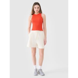 Pantaloni scurti de sport supradimensionati - alb - bumbac 85% - fara captuseala