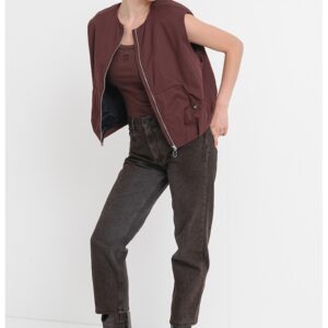 Vesta relaxed fit cu fermoar Azelda - Maro