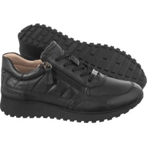 Tenisi dama 9-23701-41-03F - Piele naturala - Negru