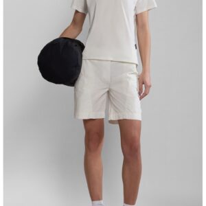 Pantaloni scurti de bumbac Narin - Alb