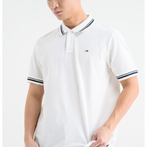 Tricou regular fit cu terminatii contrastante - Alb/Albastru ultramarin