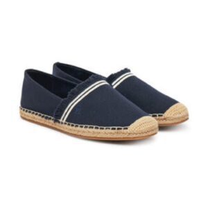 Espadrile dama -  material textil - alb/bleumarin