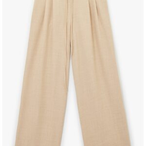 Pantaloni palazzo cu croiala ampla - Bej deschis