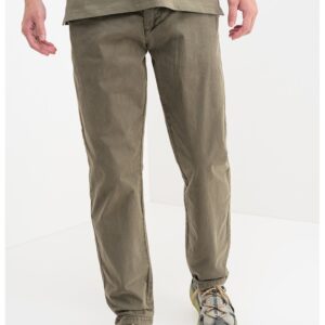 Pantaloni cu talie medie si buzunare - Verde feriga