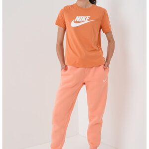Tricou din bumbac cu imprimeu logo Essentials - Roz somon/Alb optic