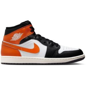 Pantofi sport Air Jordan 1 Mid 48093 - Alb/Negru/Portocaliu
