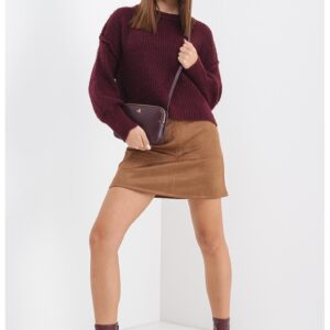 Pulover tricotat gros Mally - Violet tyrian