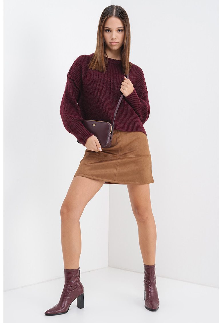 Pulover tricotat gros Mally - Violet tyrian