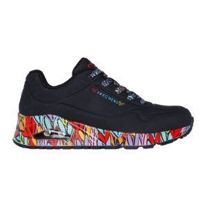 Pantofi sport wedge din piele ecologica Ravaged Love - Negru