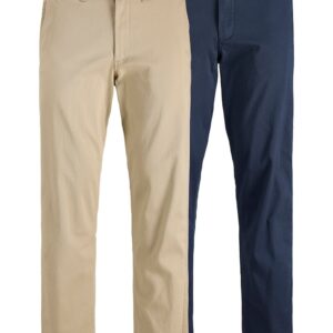Set pantaloni barbati bej - bleumarin - 2 culori - fabricat de calitate