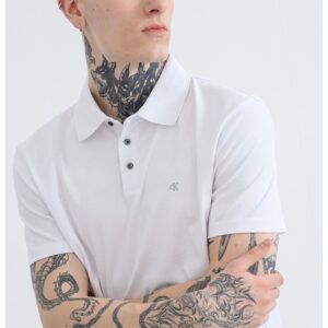 Tricou polo din bumbac cu monograma brodata discreta