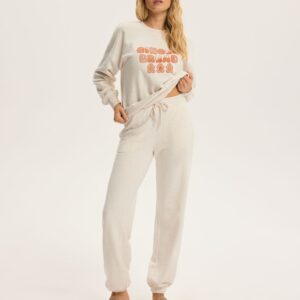 Pantaloni dama Alb Crem Cinnamon - Alb