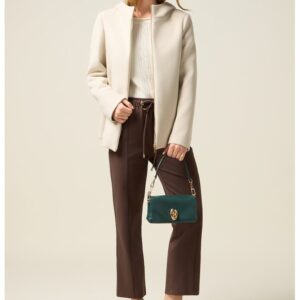 Pantaloni de trening crop cu talie inalta - Maro
