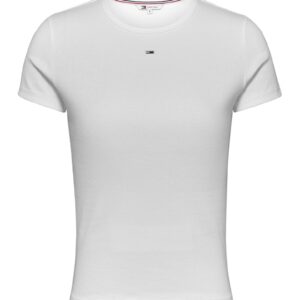 Tricou slim fit cu striatii - Alb