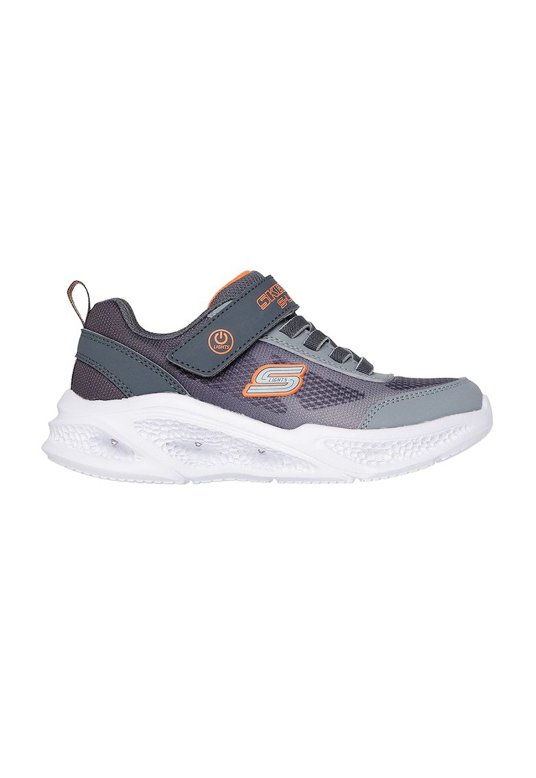 Pantofi sport cu velcro Meteor-Lights - Krendox - Portocaliu/Gri cenusiu