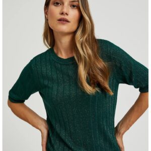 Pulover din viscoza cu fir metalic Z-SW-4535 - Verde inchis