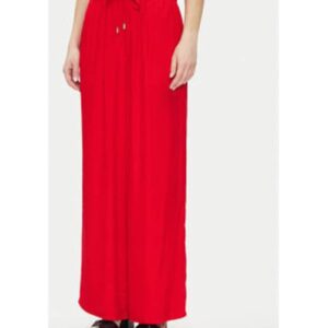 Pantaloni din tesatura pentru femei - Rosu - 100% viscoza - 6