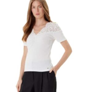 Tricou dama - viscoza/poliester/elastan - alb -