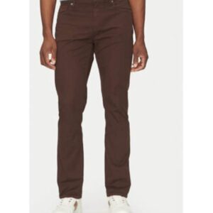 Pantaloni din amestec de bumbac cu model uni