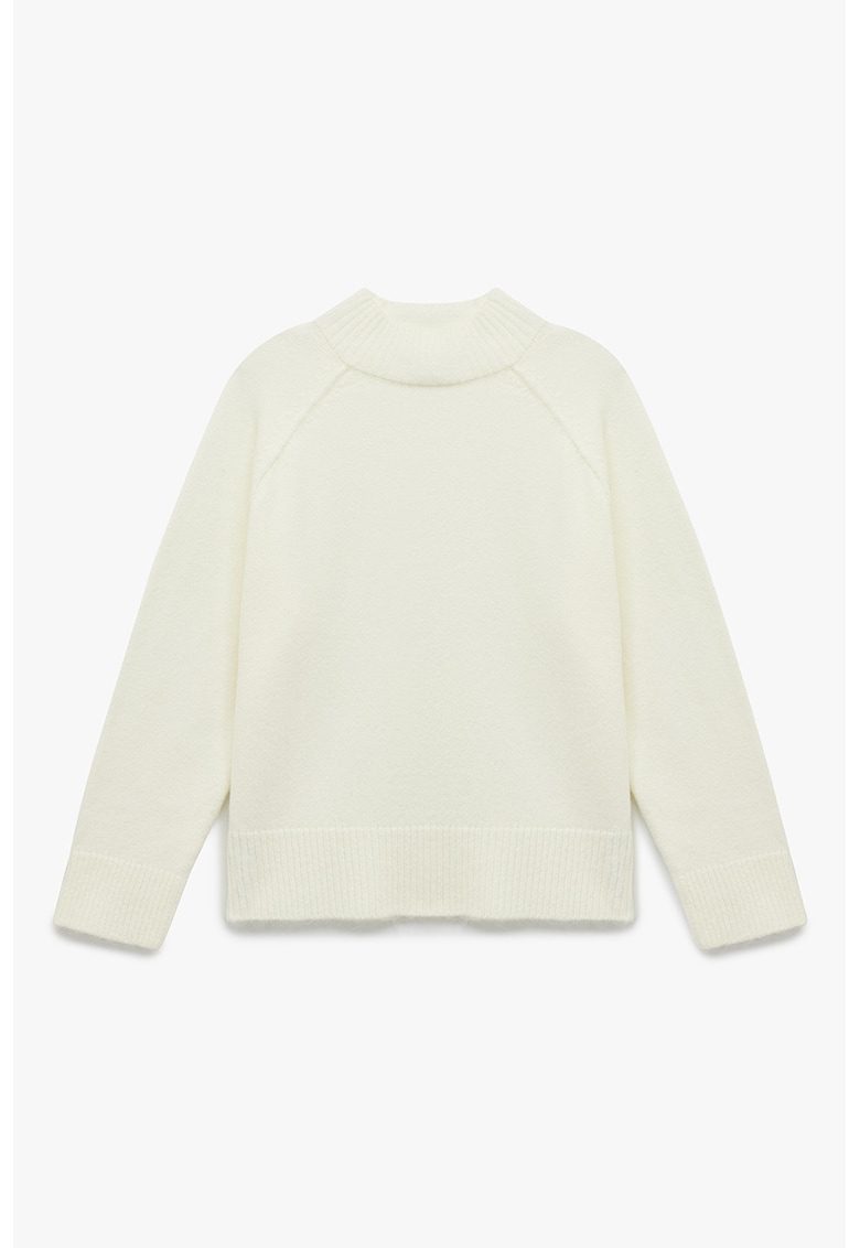 Pulovertricotat cu maneci raglan - Crem