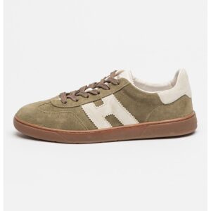 Pantofi sport low-cut din piele intoarsa Cool - Caramel/Verde feriga/Crem