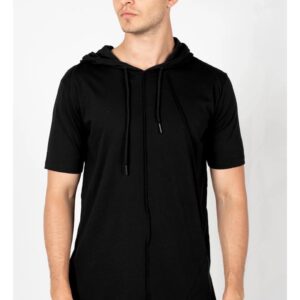 Tricou din bumbac cu gluga reglabila -
