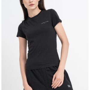 Tricou slim fit cu decolteu la baza gatului - Albastru ultramarin