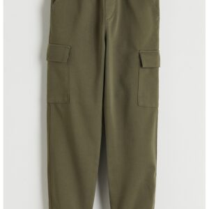 Pantaloni de trening din amestec de bumbac cu snur - Verde aquamarin