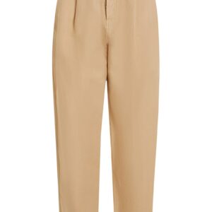 Pantaloni chino din amestec de bumbac organic si in - Bej