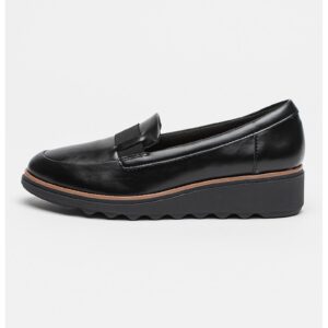 Pantofi loafer wedge din piele Sharon Pace - Negru