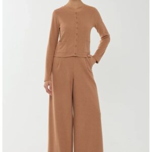 Pantaloni confortabili cu buzunare laterale - Maro deschis