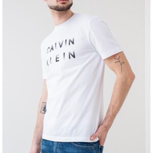 Tricou din bumbac cu imprimeu logo - Alb