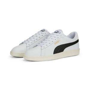 Pantofi sport Smash 3.0 de piele ecologica si piele - Negru/Alb murdar