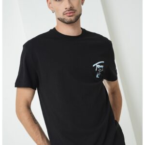 Tricou de bumbac Signature City - Alb/Negru/Albastru