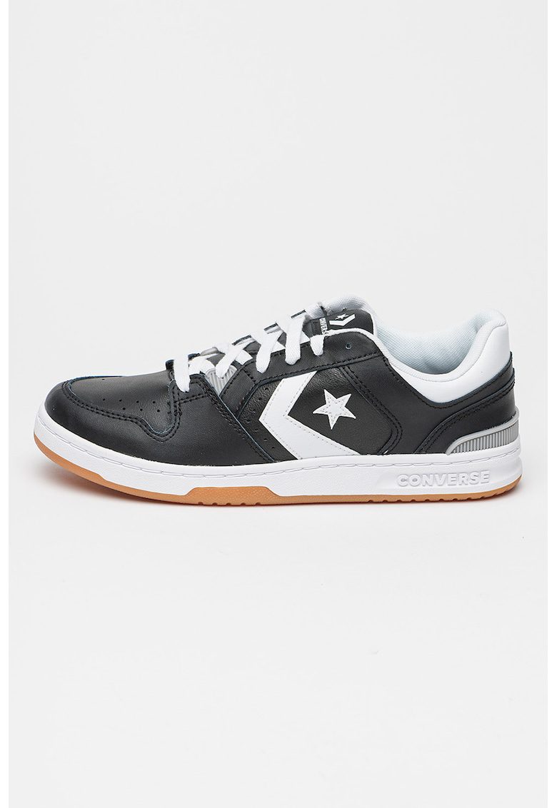 Pantofi sport low-cut de piele CL98 - Alb/Negru