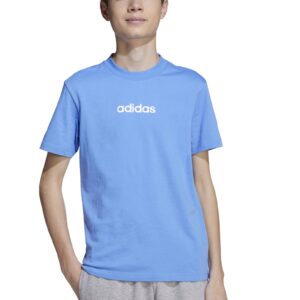 Tricou cu decolteu la baza gatului si logo pe piept - Albastru pastel